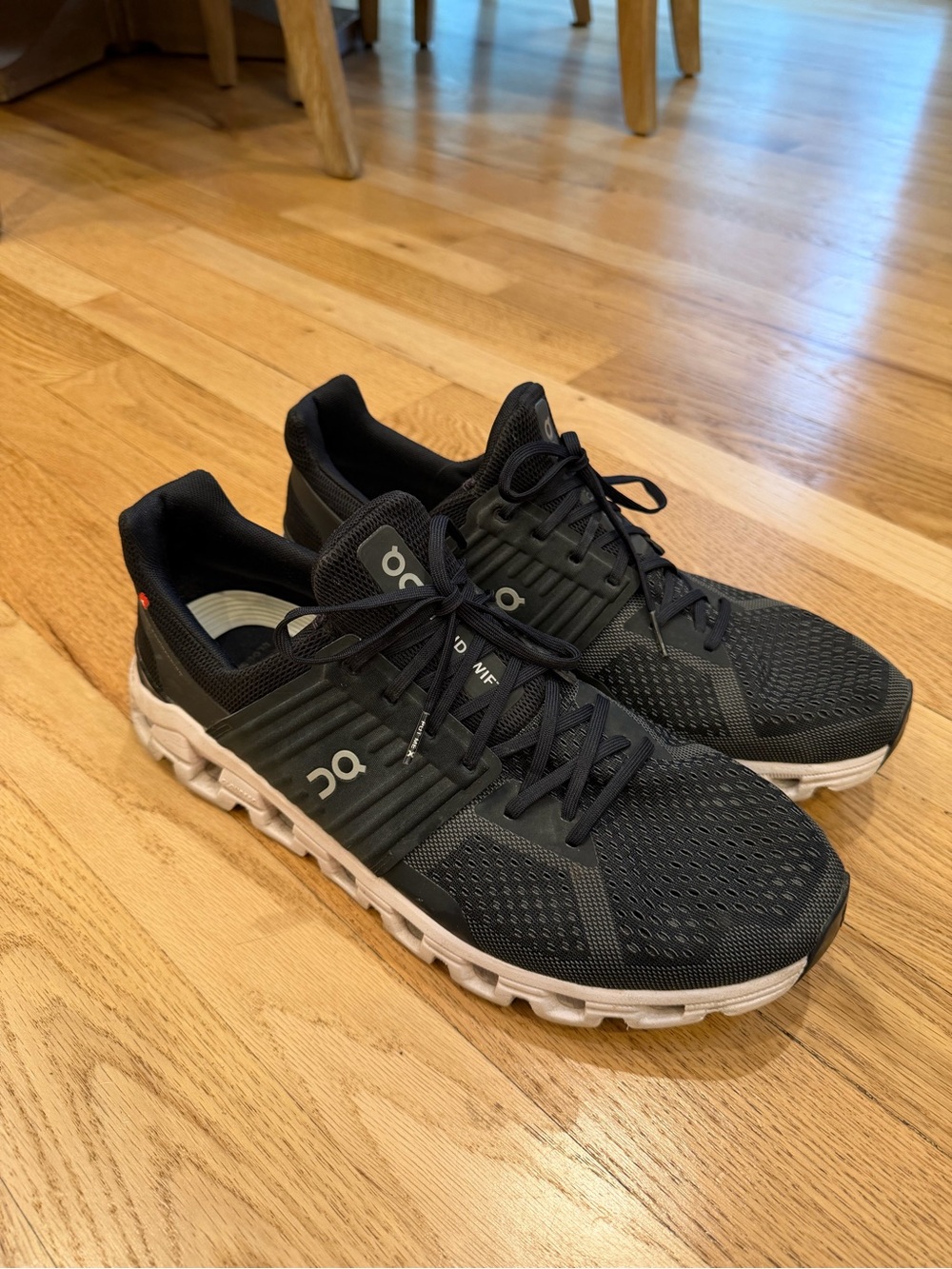 On Running Men’s Cloudswift Athletic Shoes — Black with White Sole